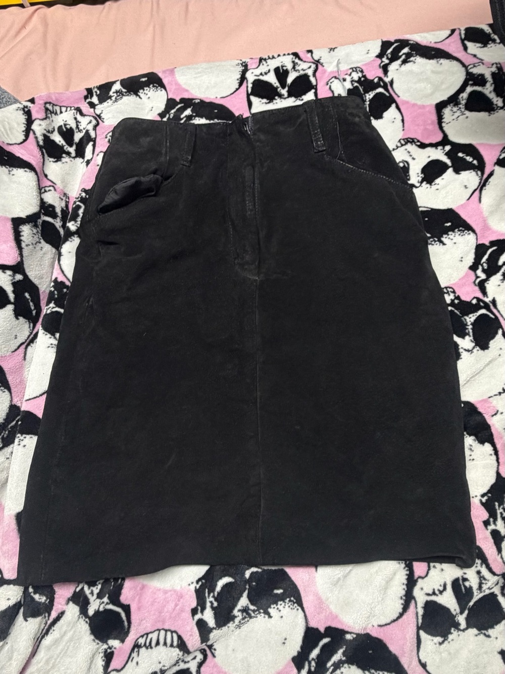 Black Corduroy High-Rise Pencil Skirt